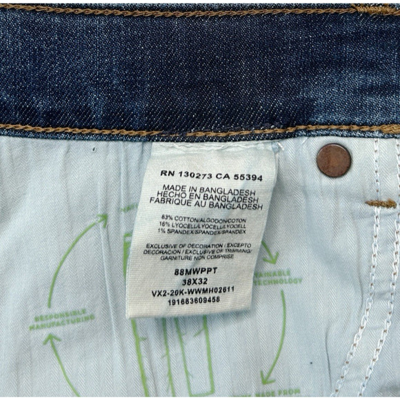 WRANGLER Retro Slim Straight Denim Blue Jeans Stretch Mens 38x32 NWT - Picture 9 of 10